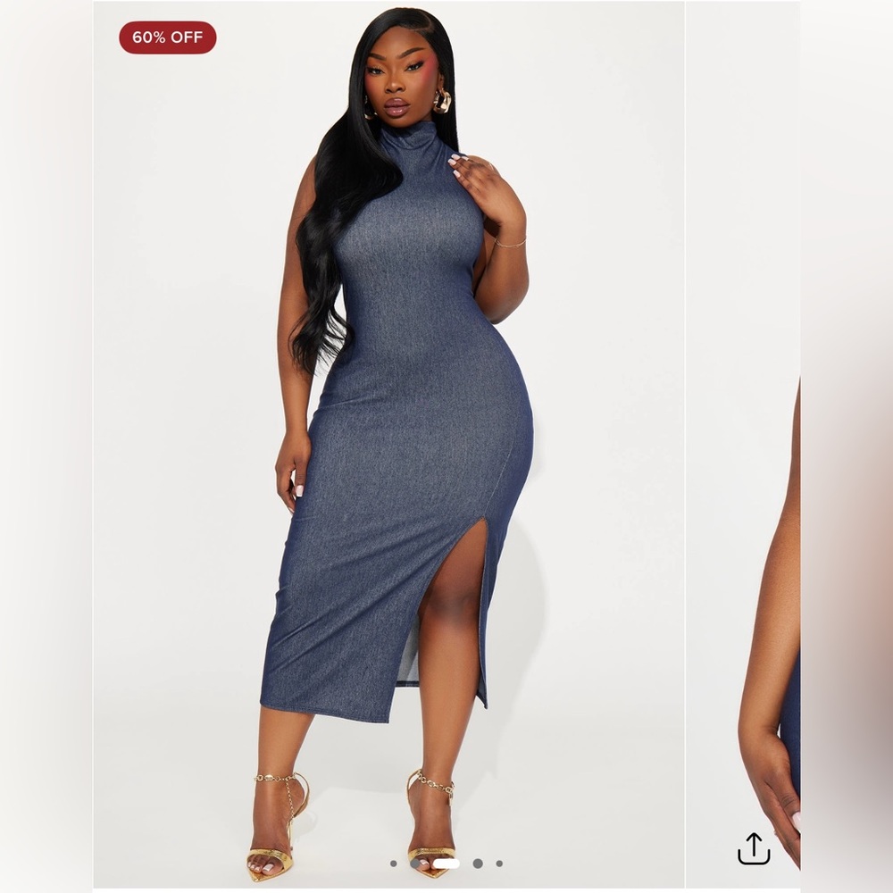 Elegant Blue Sleeveless Dress